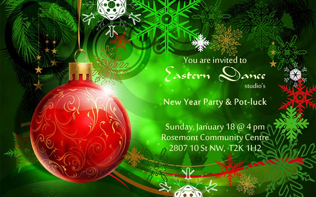 New year party poster 2015 Eastern Dance Studio 