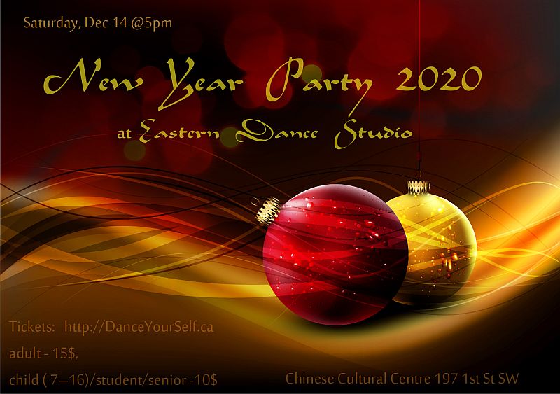 Eastern Dance Studio's  annual New-Year Party poster